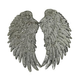 Maxbell 3D Feather Wings Sequin Patches for Clothes Hats Bags Embellishment Silver