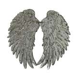 Maxbell 3D Feather Wings Sequin Patches for Clothes Hats Bags Embellishment Silver