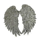 Maxbell 3D Feather Wings Sequin Patches for Clothes Hats Bags Embellishment Silver