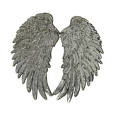 Maxbell 3D Feather Wings Sequin Patches for Clothes Hats Bags Embellishment Silver