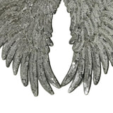 Maxbell 3D Feather Wings Sequin Patches for Clothes Hats Bags Embellishment Silver