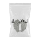 Maxbell 3D Feather Wings Sequin Patches for Clothes Hats Bags Embellishment Silver