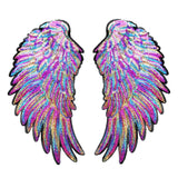 Maxbell 2Pack Colorful Sequins Patch DIY Angel Wings Clothes Sew-on Applique Sticker