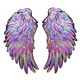 Maxbell 2Pack Colorful Sequins Patch DIY Angel Wings Clothes Sew-on Applique Sticker