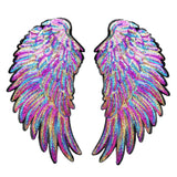 Maxbell 2Pack Colorful Sequins Patch DIY Angel Wings Clothes Sew-on Applique Sticker