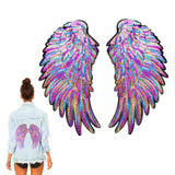 Maxbell 2Pack Colorful Sequins Patch DIY Angel Wings Clothes Sew-on Applique Sticker