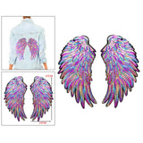 Maxbell 2Pack Colorful Sequins Patch DIY Angel Wings Clothes Sew-on Applique Sticker