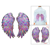 Maxbell 2Pack Colorful Sequins Patch DIY Angel Wings Clothes Sew-on Applique Sticker