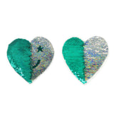 Maxbell Heart Sequins Sewing Applique Reversible Embroidery Clothes Patches Badge
