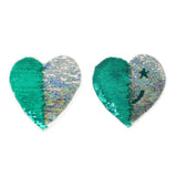 Maxbell Heart Sequins Sewing Applique Reversible Embroidery Clothes Patches Badge