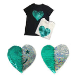 Maxbell Heart Sequins Sewing Applique Reversible Embroidery Clothes Patches Badge