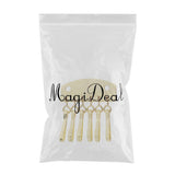 Maxbell Alloy 6 Clasp Key Holder Key Chain Row fo Leathercraft Wallet DIY Golden