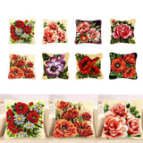 Max Maxb Flower Pattern Latch Hook Kits Pillow Case Cushion Cover 17x17'' Flower 1