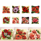 Max Maxb Flower Pattern Latch Hook Kits Pillow Case Cushion Cover 17x17'' Flower 1