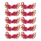 Maxbell 10Pcs Fancy Chinese Button Knot Decorative Crafts For Clothes Rose Red