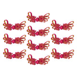Maxbell 10Pcs Fancy Chinese Button Knot Decorative Crafts For Clothes Rose Red