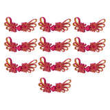 Maxbell 10Pcs Fancy Chinese Button Knot Decorative Crafts For Clothes Rose Red