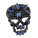 Maxbell Skull Head Shaped Rhinestone Applique Patch DIY Sewing Embellishments Blue