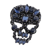 Maxbell Skull Head Shaped Rhinestone Applique Patch DIY Sewing Embellishments Blue