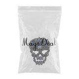 Maxbell Skull Head Shaped Rhinestone Applique Patch DIY Sewing Embellishments Blue