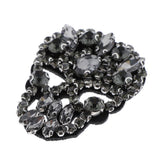 Maxbell Skull Head Shaped Rhinestone Applique Patch DIY Sewing Embellishments Gray