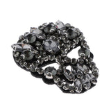 Maxbell Skull Head Shaped Rhinestone Applique Patch DIY Sewing Embellishments Gray