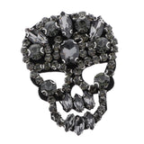 Maxbell Skull Head Shaped Rhinestone Applique Patch DIY Sewing Embellishments Gray