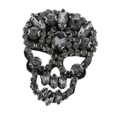 Maxbell Skull Head Shaped Rhinestone Applique Patch DIY Sewing Embellishments Gray