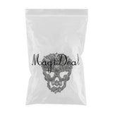 Maxbell Skull Head Shaped Rhinestone Applique Patch DIY Sewing Embellishments Gray