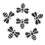 Maxbell 6Pcs Bee Design Iron on Patch for Clothes T-Shirt DIY Badges Applique Black