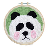Maxbell 1 Set Panda Punch Needle Kits with Punch Embroidery Pen DIY Crafts