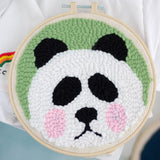 Maxbell 1 Set Panda Punch Needle Kits with Punch Embroidery Pen DIY Crafts