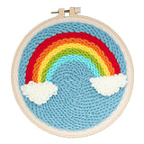Maxbell 1 Set Rainbow Punch Needle Kits with Punch Embroidery Pen DIY Crafts