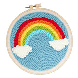 Maxbell 1 Set Rainbow Punch Needle Kits with Punch Embroidery Pen DIY Crafts