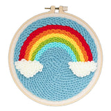 Maxbell 1 Set Rainbow Punch Needle Kits with Punch Embroidery Pen DIY Crafts