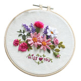 Maxbell DIY Needlework Kits with Embroidery Hoop Cross Stitch Craft Flower Pattern