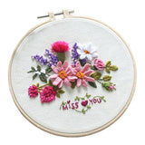 Maxbell DIY Needlework Kits with Embroidery Hoop Cross Stitch Craft Flower Pattern