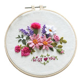 Maxbell DIY Needlework Kits with Embroidery Hoop Cross Stitch Craft Flower Pattern