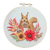 Maxbell DIY Needlework Kits Embroidery Hoop Cross Stitch Craft - Flower Squirrel