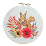 Maxbell DIY Needlework Kits Embroidery Hoop Cross Stitch Craft - Flower Squirrel