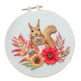 Maxbell DIY Needlework Kits Embroidery Hoop Cross Stitch Craft - Flower Squirrel