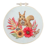 Maxbell DIY Needlework Kits Embroidery Hoop Cross Stitch Craft - Flower Squirrel