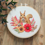 Maxbell DIY Needlework Kits Embroidery Hoop Cross Stitch Craft - Flower Squirrel