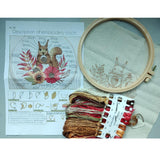 Maxbell DIY Needlework Kits Embroidery Hoop Cross Stitch Craft - Flower Squirrel