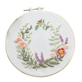 Maxbell DIY Needlework Kits with Embroidery Hoop Cross Stitch Craft, Flower Pattern