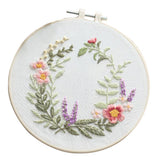 Maxbell DIY Needlework Kits with Embroidery Hoop Cross Stitch Craft, Flower Pattern