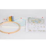 Maxbell DIY Needlework Kits with Embroidery Hoop Cross Stitch Craft, Flower Pattern