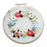 Maxbell DIY Needlework Kits with Embroidery Hoop Cross Stitch Craft - Floral Pattern