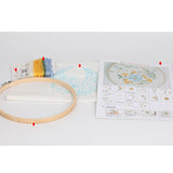 Maxbell DIY Needlework Kits with Embroidery Hoop Cross Stitch Craft - Floral Pattern