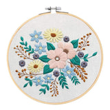 Maxbell 1Set Flower Pattern Embroidery Starter Kit Cross Stitch Kits Hoop 26 x 26cm